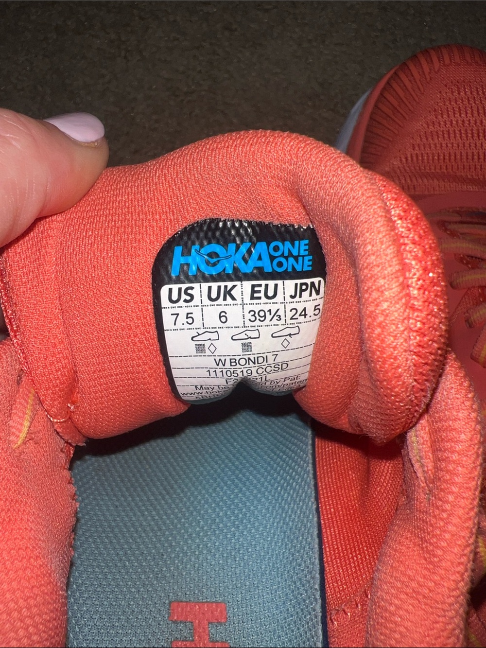 Hoka women’s Coral Sneakers with Yellow and Blue Accents - Picture 4 of 4